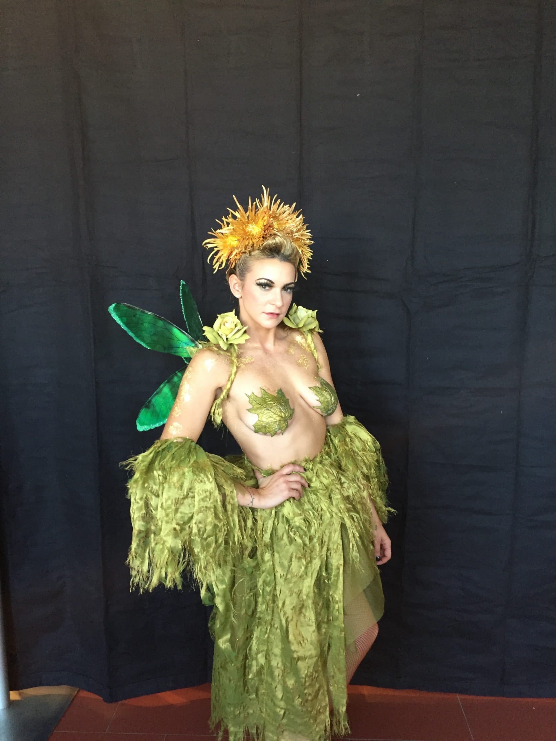 Green moss fairy costume for events moss enchanted garden aerial aerialist act