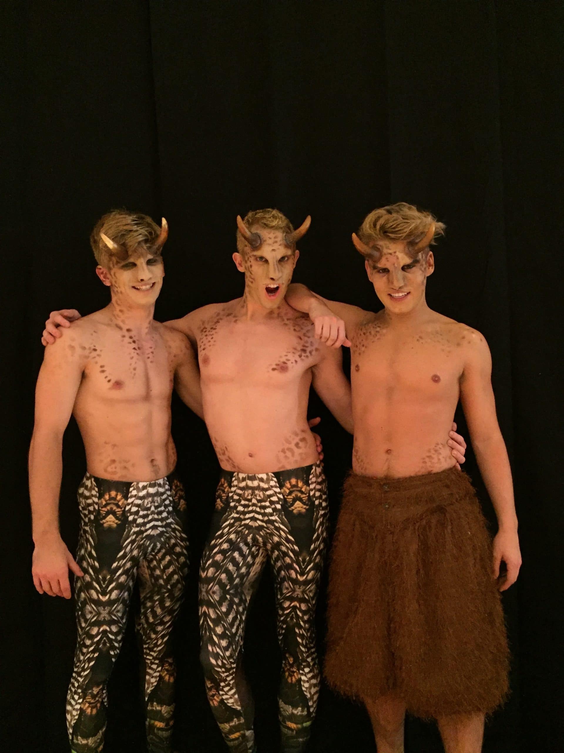 Faun Satyr Narnia Mr Tumnus circus acts themed party events prosthetics costume body painting