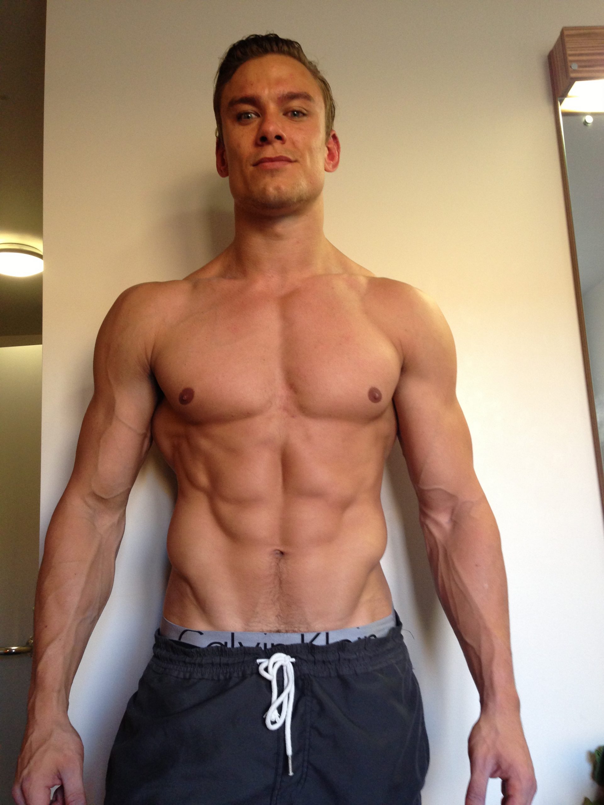 Male muscle fitness model body painting model for hire for film and tv