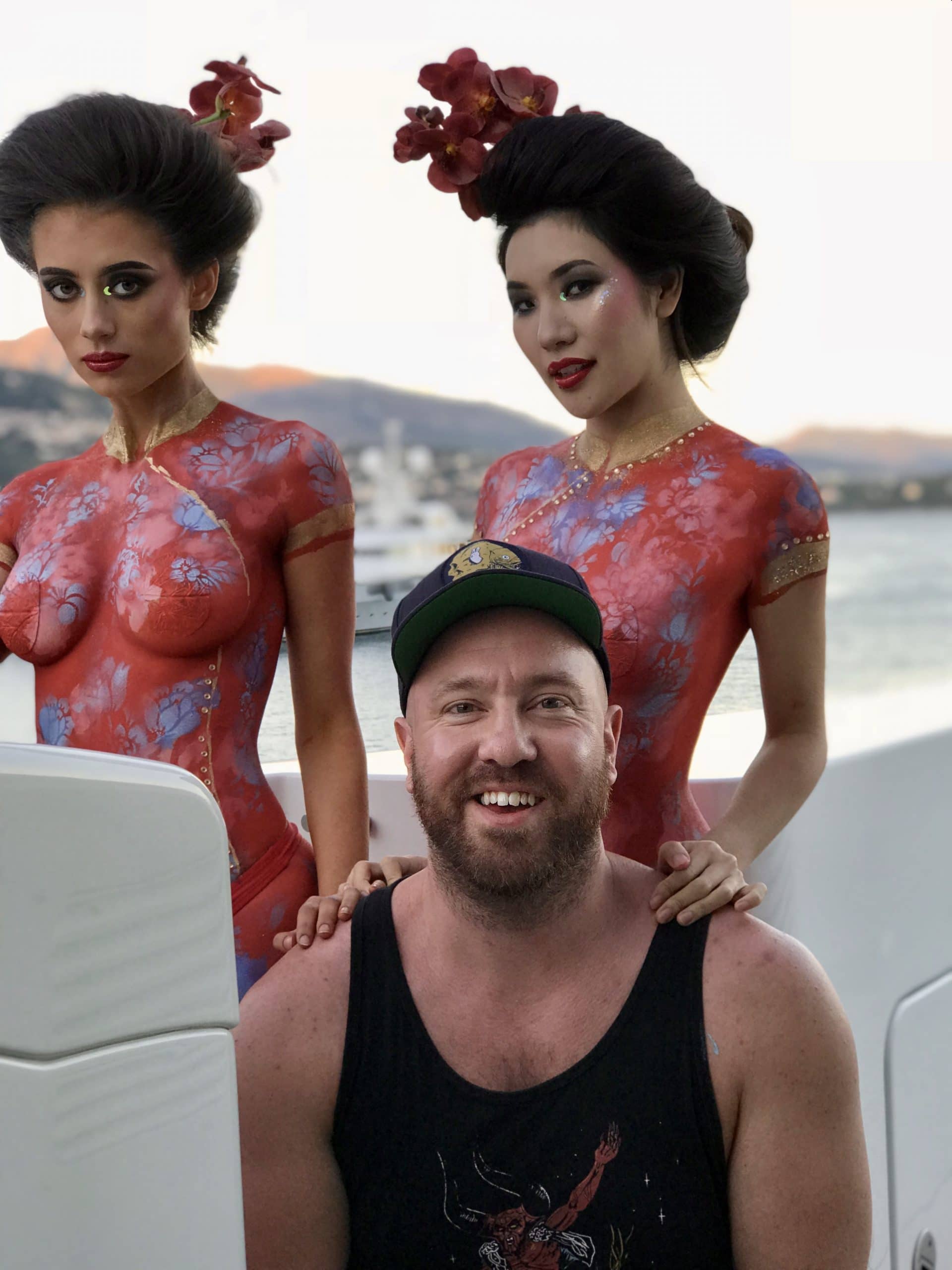 Geisha makeup Neil Hughes body painter for the rich and famous