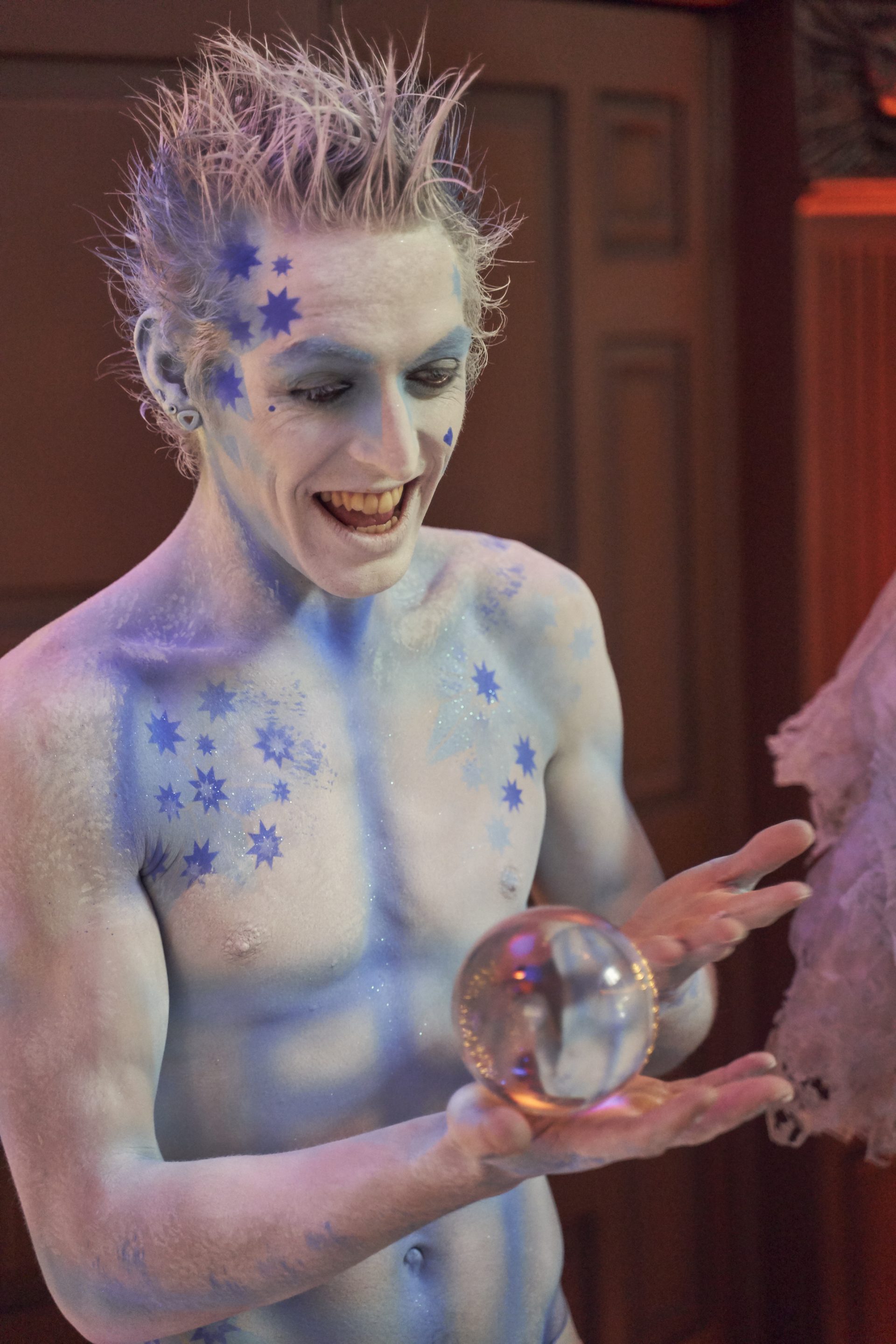 Jack Frost contact juggler body painted glass ball