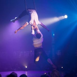 Aerial circus act duo