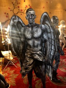 Bodypainted statue angel