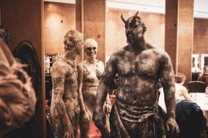Devil halloween body painting