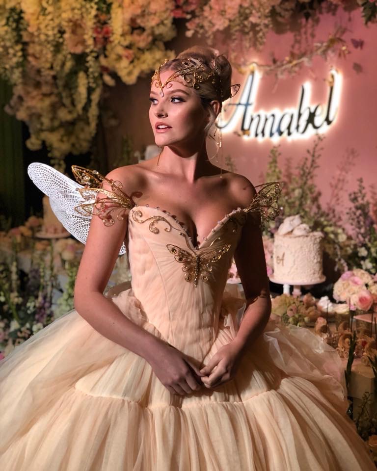 Fairy Godmother A photo of a model dressed as a fairy at Annabels of Mayfair for the Christening of Richard Caring and Patricia Caring’s daughter Annabel Caring