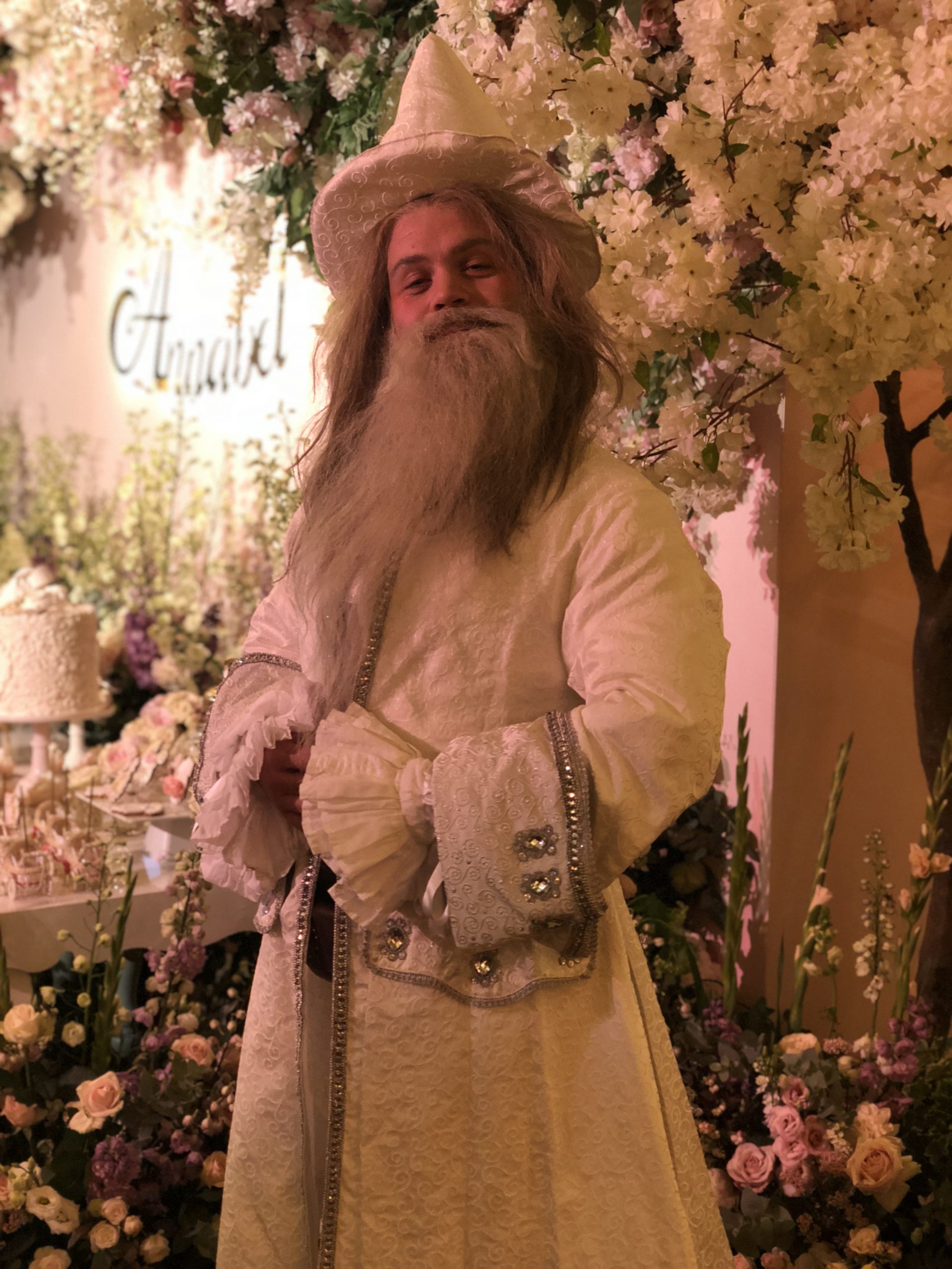 White wizard costume for events magician for parties