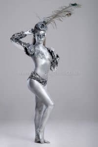 Body painted silver ice girl (Six Costumes Available)