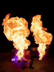 Male fire performer
