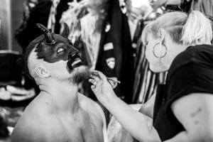 Black face painting devil